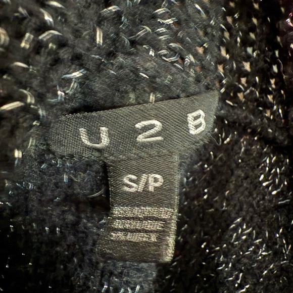 Women's Black Open Front Sweater - Picture 2 of 2